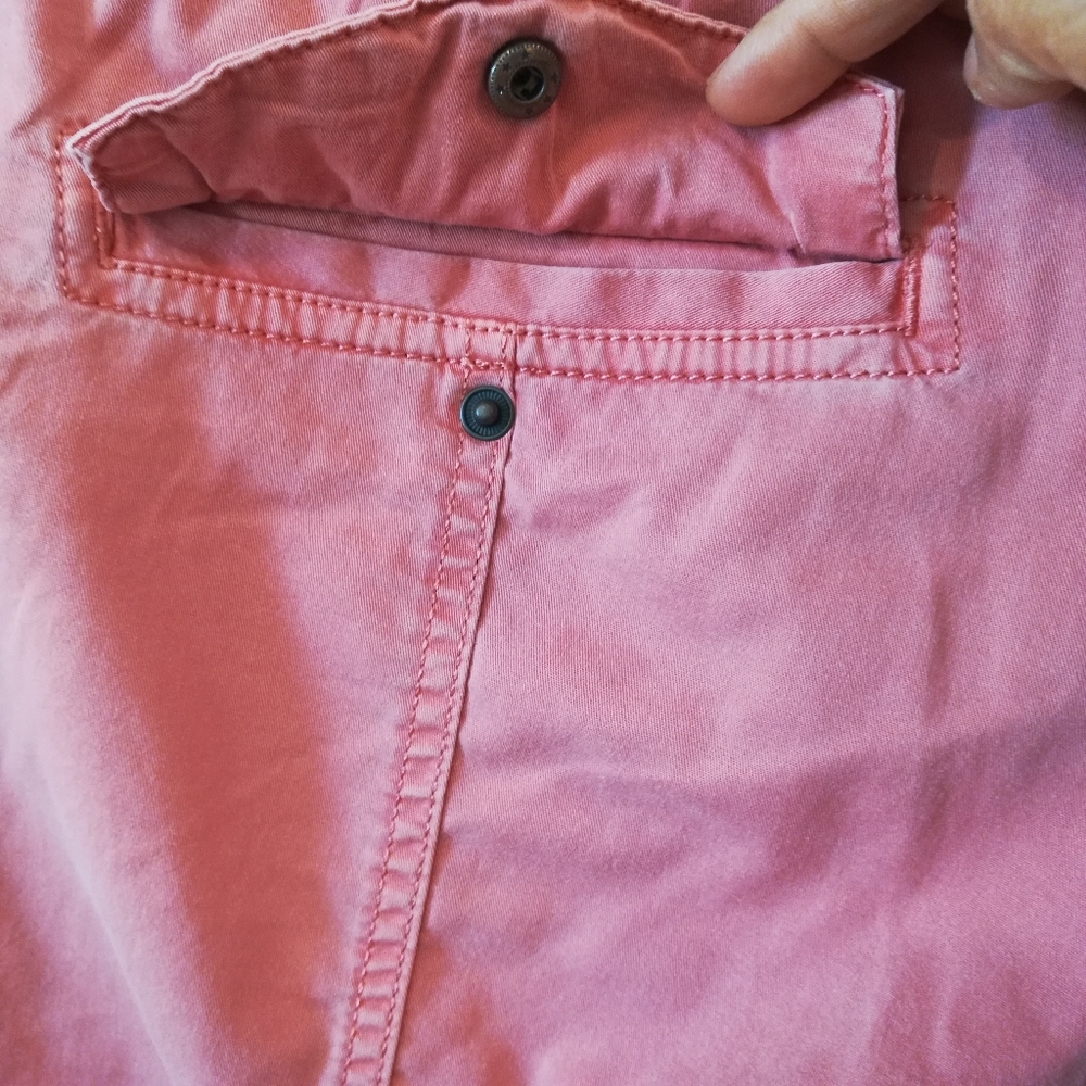 SOLD Sonoma Coral Drawstring Waist Roll Tab Legs Capri Pants Size 4 - Picture 9 of 12